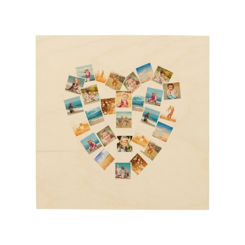 Heart Shaped Photo Collage Family Photos Wood Wall Art