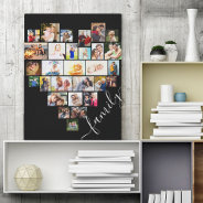 Heart Shaped Photo Collage Family Script Canvas Print at Zazzle