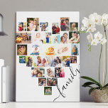 Heart Shaped Photo Collage Family Script White Canvas Print<br><div class="desc">Create your own wrapped canvas with 29 of your favorite photos. The photo template is set up to create a heart shaped photo collage, displaying your pictures in a mix of portrait, landscape and square instragram formats. Upload your photos working in rows, from top to bottom. The design has a...</div>