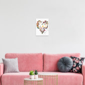 Heart Shaped Photo Collage Family Script White Canvas Print (Insitu(LivingRoom))