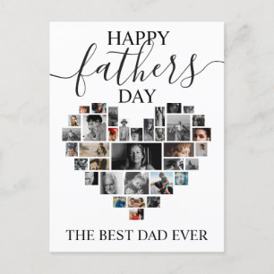 Heart Shaped Photo Collage Fathers's Day card