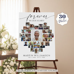 Heart Shaped Photo Collage Forever in Our Hearts Foam Board