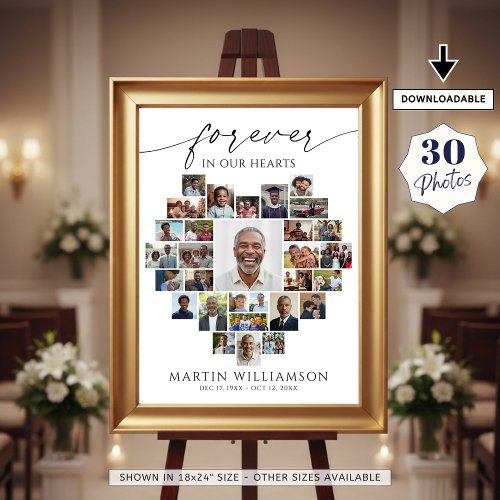 Heart Shaped Photo Collage Forever in Our Hearts