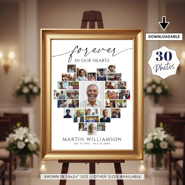 Heart Shaped Photo Collage Forever in Our Hearts Poster (Creator Uploaded)