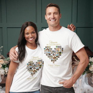 Heart Shaped Photo Collage Funeral Celebration T-Shirt