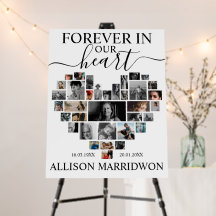 Heart Shaped Photo Collage Funeral Memorial
