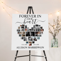 Heart Shaped Photo Collage Funeral Memorial