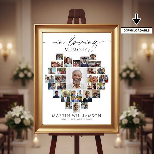 Heart Shaped Photo Collage In Loving Memory