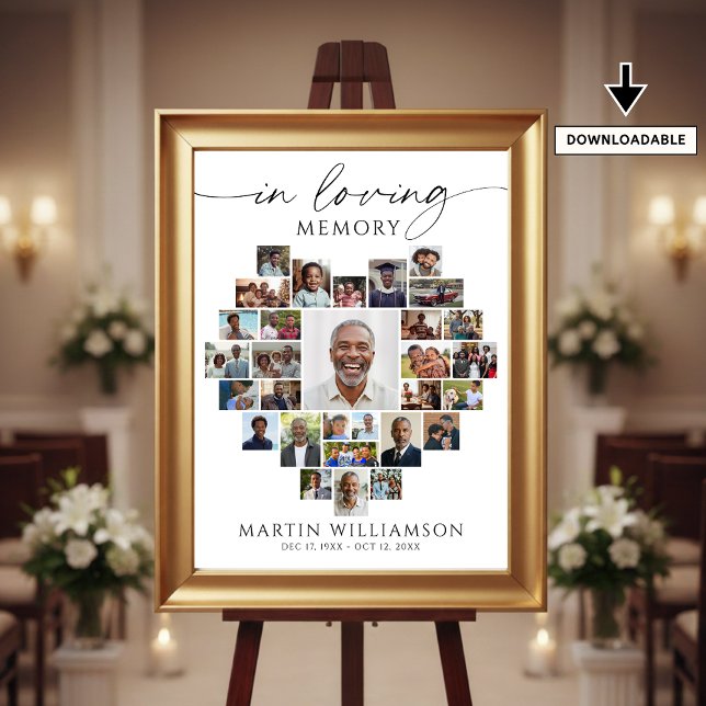 Heart Shaped Photo Collage In Loving Memory Poster (Creator Uploaded)