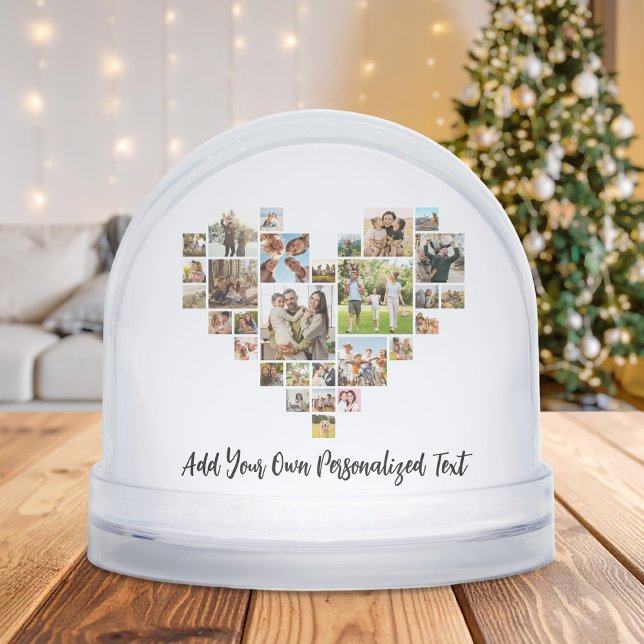 Heart Shaped Photo Collage Snow Globe (Creator Uploaded)