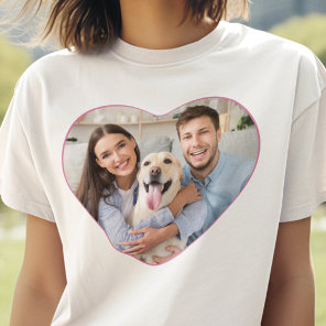 Heart Shaped Photo Custom Color T-Shirt