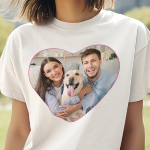 Heart Shaped Photo Custom Color T-Shirt