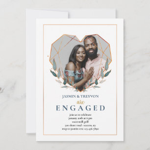 Heart Shaped Photo Engagement Invitation