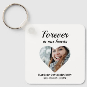 Heart shaped photo Forever in our hearts Keychain