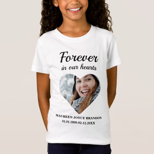 Heart shaped photo Forever in our hearts T_Shirt