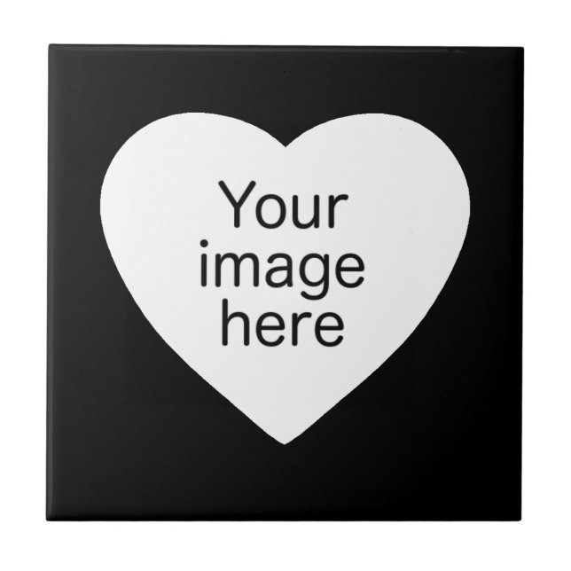 Heart Shaped Photo Frame Ceramic Tile (Front)
