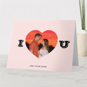 Heart Shaped Photo Modern Minimalist Valentine’s  Card