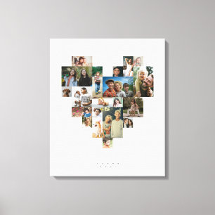 Heart Shaped Photo Mosaic Canvas Print