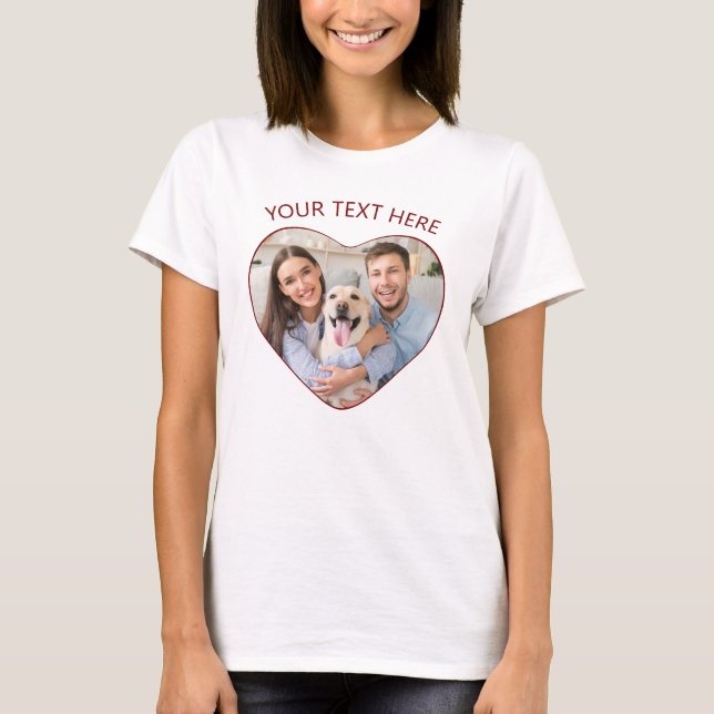 Heart Shaped Photo Personalized Custom Color T-Shirt (Front)