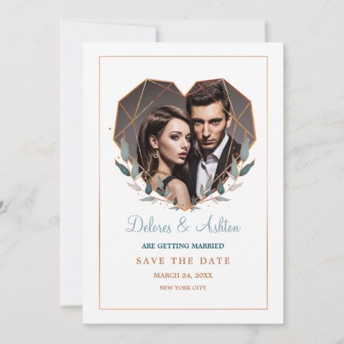 Heart Shaped Photo Save the Date Announcement