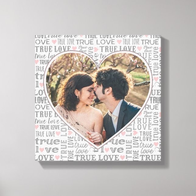 Heart Shaped Photo True Love Valentines or Wedding Canvas Print (Front)