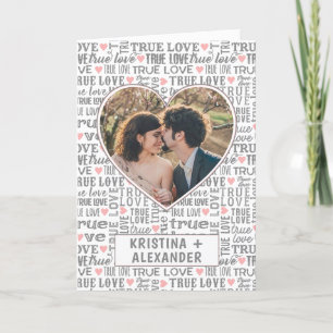 Heart Shaped Photo True Love Valentines or Wedding Card
