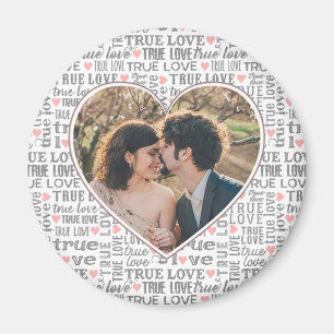 Heart Shaped Photo True Love Valentines or Wedding Magnet