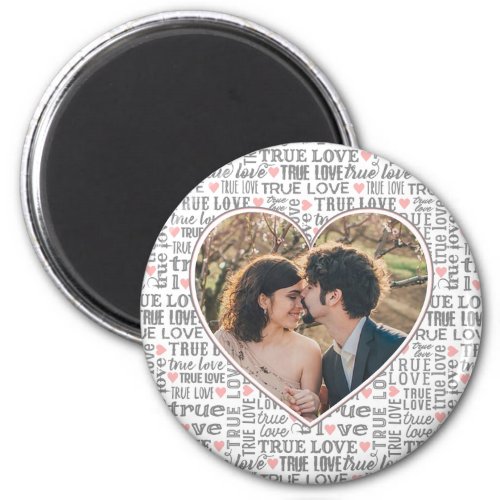 Heart Shaped Photo True Love Valentines or Wedding Magnet