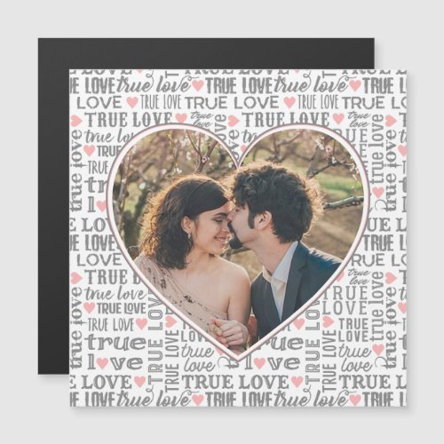 Heart Shaped Photo True Love Valentines or Wedding Magnetic Invitation