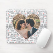 Heart Shaped Photo True Love Valentines or Wedding Mouse Pad (With Mouse)