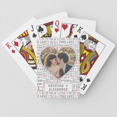 Heart Shaped Photo True Love Valentines or Wedding Playing Cards