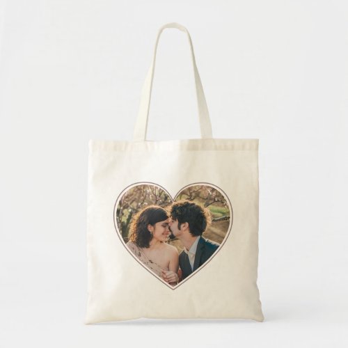 Heart Shaped Photo Valentines or Wedding Custom Tote Bag