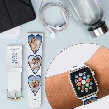 Heart Shaped Photos And Motivational Why List Blue Apple Watch Band by darlingandmay at Zazzle