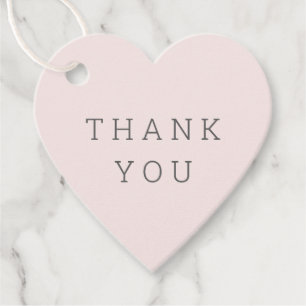 Heart Shaped Pink Thank You Favor Tags