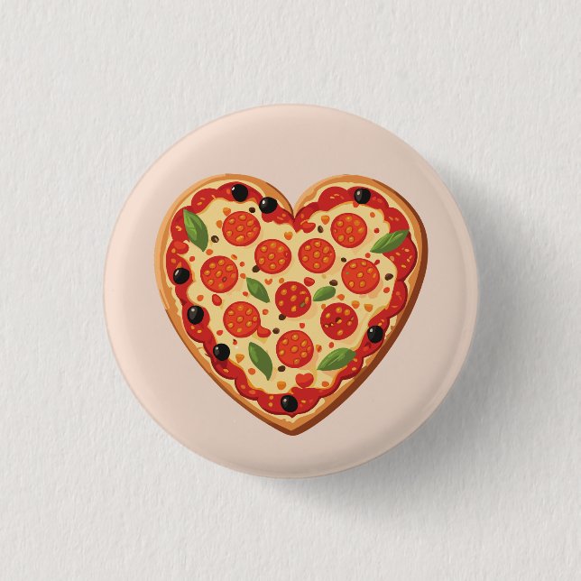 Heart-shaped Pizza Button (Front)