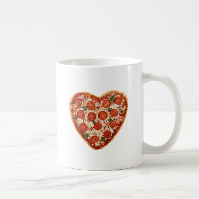 heart shaped pizza coffee mug (Right)
