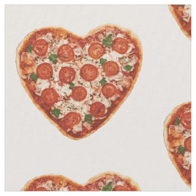 heart shaped pizza fabric (Close Up)
