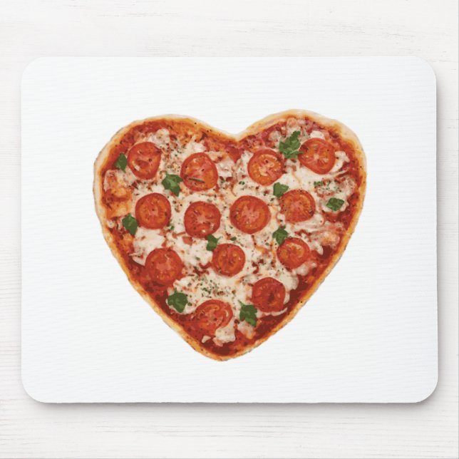 heart shaped pizza mouse pad (Front)