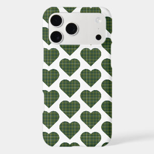 Heart Shaped Plaid Dark Green iPhone Slim Case