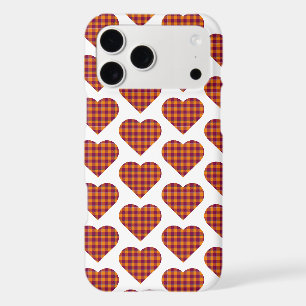 Heart Shaped Plaid Orange Burgundy iPhone Case