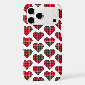 Heart Shaped Plaid Red Black Buffalo iPhone Case