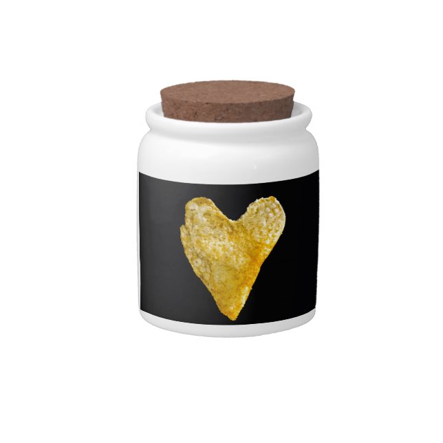Heart Shaped Potato Chip Candy Jar (Front)