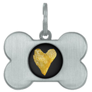 Heart Shaped Potato Chip Pet ID Tag