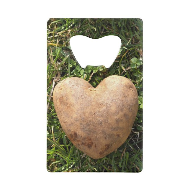 Heart Shaped Potato Credit Card Bottle Opener (Front)