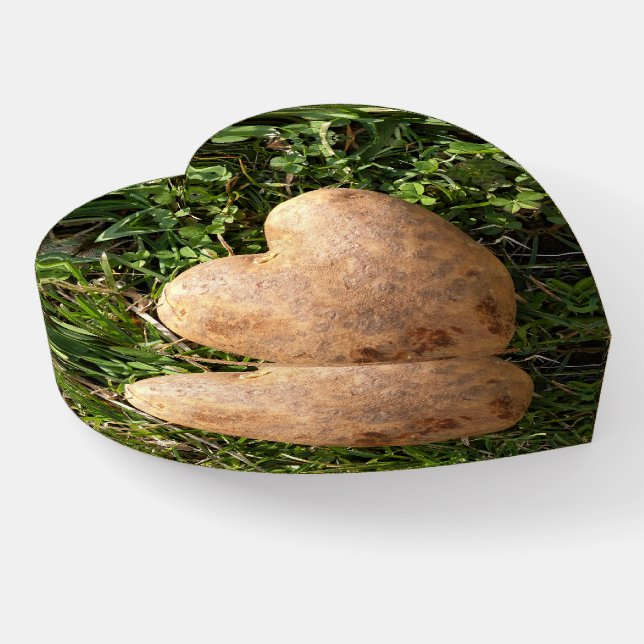 Heart Shaped Potato Paperweight (Angled)