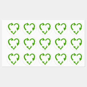 Heart Shaped Recycle Symbol Labels