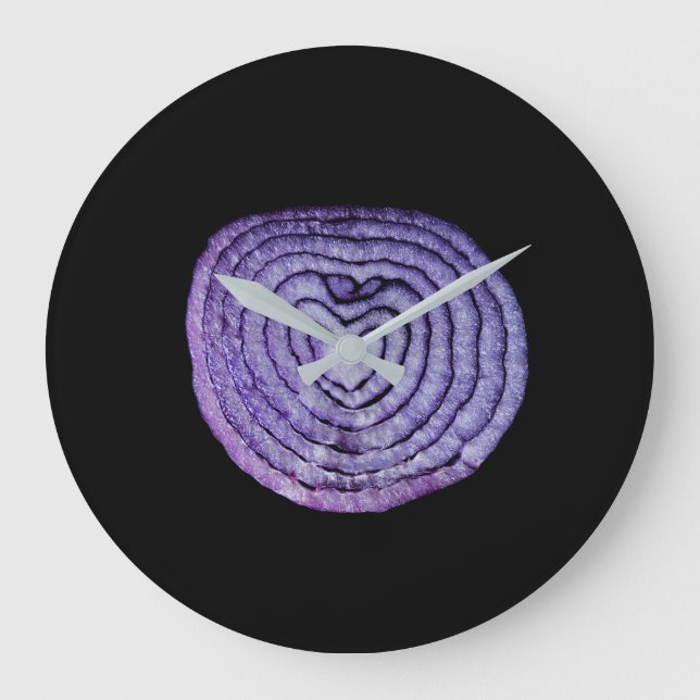 Heart Shaped Red Onion  Large Clock (Front)