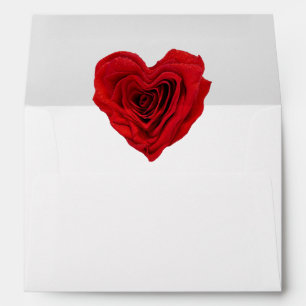Heart-Shaped Red Rose Envelope