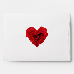 Heart-Shaped Red Rose Envelope Faux Seal