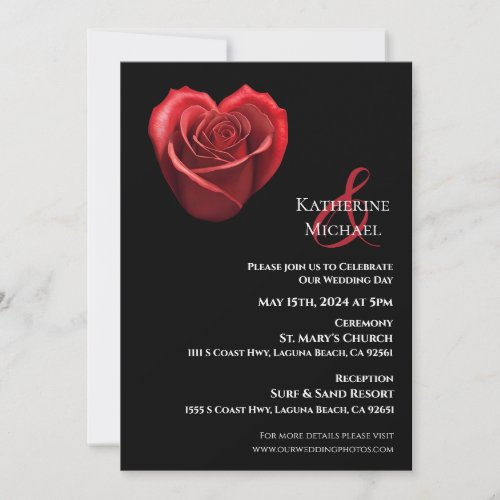 Heart Shaped Red Rose_ Invitation